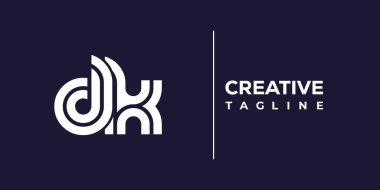 DK soyut minimalist harfler logo monogramı. Bu minimalist bir logo, bu logo iki küçük harf ile tasarlanmış.