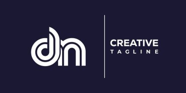 DN soyut minimalist harfler logo monogramı. Bu minimalist bir logo, bu logo iki küçük harf ile tasarlanmış.