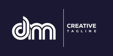 DM soyut minimalist harfler logo monogramı. Bu minimalist bir logo, bu logo iki küçük harf ile tasarlanmış.