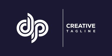 DP soyut minimalist harfleri Logo Monogram. Bu minimalist bir logo, bu logo iki küçük harf ile tasarlanmış.