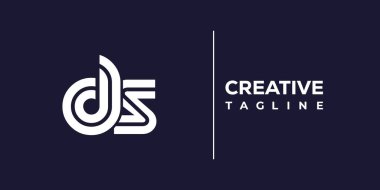 DS soyut minimalist harfler logo monogramı. Bu minimalist bir logo, bu logo iki küçük harf ile tasarlanmış.