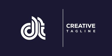 DT soyut minimalist harfler logo monogramı. Bu minimalist bir logo, bu logo iki küçük harf ile tasarlanmış.