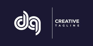 DQ soyut minimalist harfler logo monogramı. Bu minimalist bir logo, bu logo iki küçük harf ile tasarlanmış.