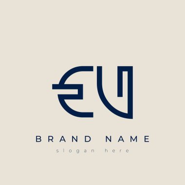 E and V logo design. EV abstract Letters Logo Monogram. This logo design is the process of creating a visual symbol that represents a brand, company, or individual. clipart