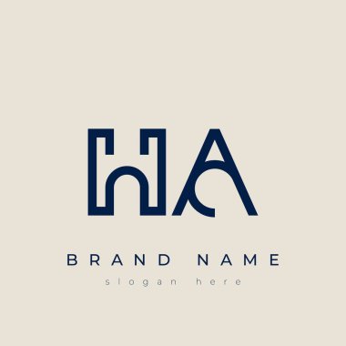 H ve A logosu tasarımı. Soyut Harfler Logosu Monogramı. Bu logo tasarımı bir markayı, şirketi veya bireyi temsil eden görsel bir sembol oluşturma sürecidir..