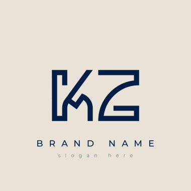 K and Z logo design. KZ abstract Letters Logo Monogram. This logo design is the process of creating a visual symbol that represents a brand, company, or individual. clipart