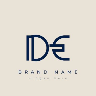 D and E logo design. DE abstract Letters Logo Monogram. This logo design is the process of creating a visual symbol that represents a brand, company, or individual. clipart