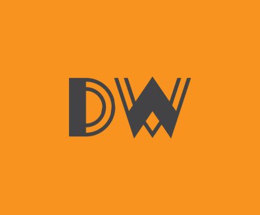 D and W logo design. DW abstract Letters Logo Monogram. This logo design is the process of creating a visual symbol that represents a brand, company, or individual. clipart