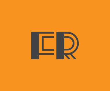 F ve R logo tasarımı. FR soyut Harfler Logosu Monogramı. Bu logo tasarımı bir markayı, şirketi veya bireyi temsil eden görsel bir sembol oluşturma sürecidir..