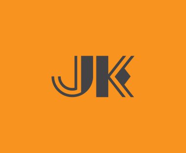 J ve K logo tasarımı. JK soyut Harfler Logosu Monogramı. Bu logo tasarımı bir markayı, şirketi veya bireyi temsil eden görsel bir sembol oluşturma sürecidir..