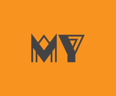 M ve Y logo tasarımı. Soyut Harflerin Logosu Monogramım. Bu logo tasarımı bir markayı, şirketi veya bireyi temsil eden görsel bir sembol oluşturma sürecidir..