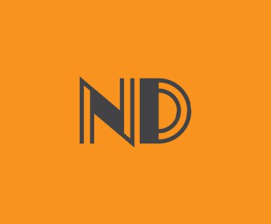 N ve D logo tasarımı. ND soyut Harfler Logosu Monogramı. Bu logo tasarımı bir markayı, şirketi veya bireyi temsil eden görsel bir sembol oluşturma sürecidir..