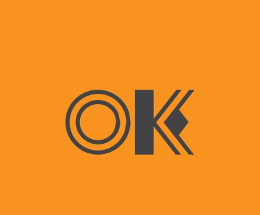 O ve K logo tasarımı. Tamam, soyut Harfler Logosu Monogramı. Bu logo tasarımı bir markayı, şirketi veya bireyi temsil eden görsel bir sembol oluşturma sürecidir..