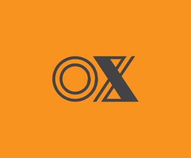 O ve X logo tasarımı. OX soyut Harfler Logosu Monogramı. Bu logo tasarımı bir markayı, şirketi veya bireyi temsil eden görsel bir sembol oluşturma sürecidir..