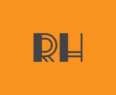 R ve H logo tasarımı. RH soyut Harfler Logosu Monogramı. Bu logo tasarımı bir markayı, şirketi veya bireyi temsil eden görsel bir sembol oluşturma sürecidir..