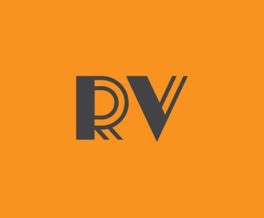 R ve V logo tasarımı. Karavan soyut Harfler Logosu Monogramı. Bu logo tasarımı bir markayı, şirketi veya bireyi temsil eden görsel bir sembol oluşturma sürecidir..