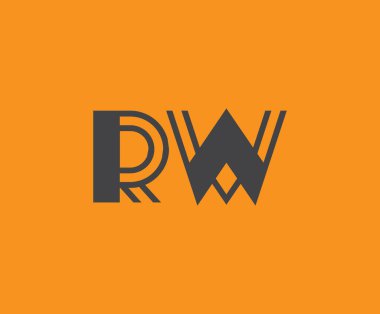 R ve W logo tasarımı. RW soyut Harfler Logosu Monogramı. Bu logo tasarımı bir markayı, şirketi veya bireyi temsil eden görsel bir sembol oluşturma sürecidir..