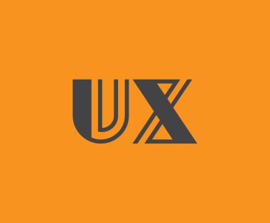U ve X logo tasarımı. UX soyut Harfler Logosu Monogramı. Bu logo tasarımı bir markayı, şirketi veya bireyi temsil eden görsel bir sembol oluşturma sürecidir..