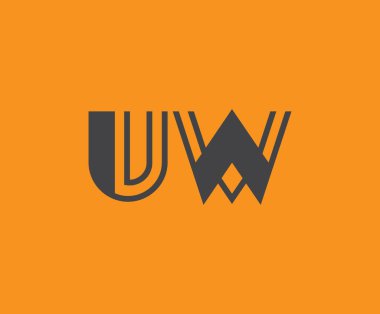 U ve W logo tasarımı. UW soyut Harfler Logosu Monogramı. Bu logo tasarımı bir markayı, şirketi veya bireyi temsil eden görsel bir sembol oluşturma sürecidir..