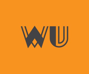 W ve U logo tasarımı. WU soyut Harfler Logosu Monogramı. Bu logo tasarımı bir markayı, şirketi veya bireyi temsil eden görsel bir sembol oluşturma sürecidir..