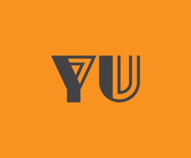 Y ve U logo tasarımı. Soyut Harfler Logosu Monogramı. Bu logo tasarımı bir markayı, şirketi veya bireyi temsil eden görsel bir sembol oluşturma sürecidir..