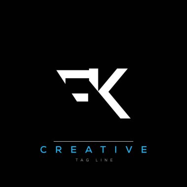 F and K logo design. FK creative Monogram Logo. This logo design is the process of creating a visual symbol that represents a brand, company, or individual. clipart