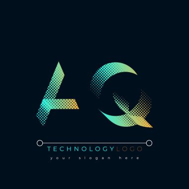 A and Q logo design. AQ abstract technology logo. This logo design is the process of creating a visual symbol that represents a brand, company, or individual. clipart