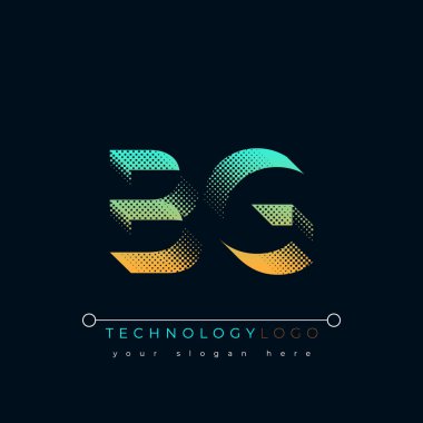 B and G logo design. BG abstract technology logo. This logo design is the process of creating a visual symbol that represents a brand, company, or individual. clipart