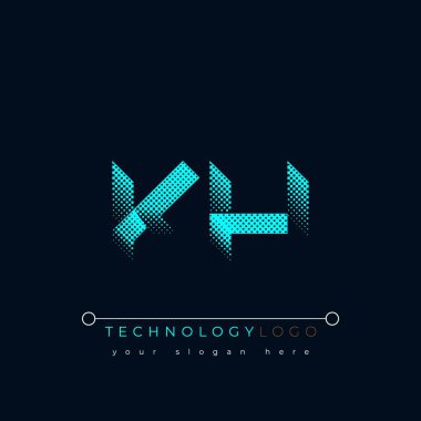 K and H logo design. KH abstract technology logo. This logo design is the process of creating a visual symbol that represents a brand, company, or individual. clipart