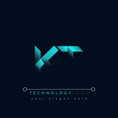 K and T logo design. KT abstract technology logo. This logo design is the process of creating a visual symbol that represents a brand, company, or individual. clipart