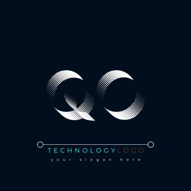 Q and O logo design. QO abstract technology logo. This logo design is the process of creating a visual symbol that represents a brand, company, or individual. clipart