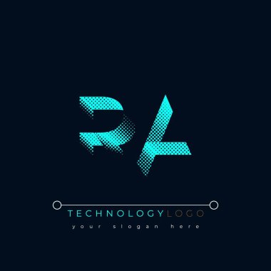 R and A logo design. RA abstract technology logo. This logo design is the process of creating a visual symbol that represents a brand, company, or individual. clipart