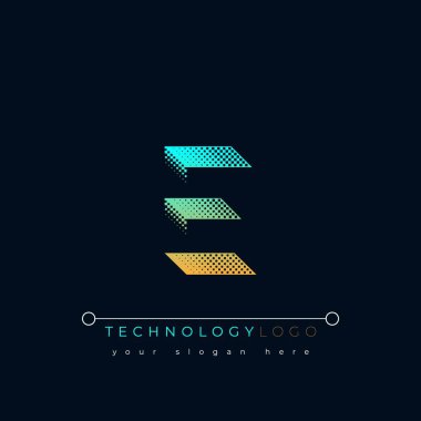 E abstract technology logo. This logo design is the process of creating a visual symbol that represents a brand, company, or individual. clipart