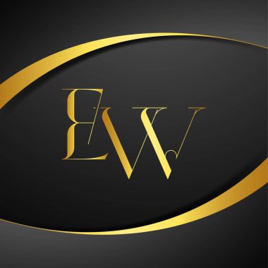E ve W logo tasarımı. Lüks mektup logosu. Bu logo tasarımı bir markayı, şirketi veya bireyi temsil eden görsel bir sembol oluşturma sürecidir..