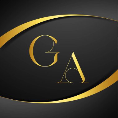 G ve A logo tasarımı. GA lüks mektup logosu. Bu logo tasarımı bir markayı, şirketi veya bireyi temsil eden görsel bir sembol oluşturma sürecidir..