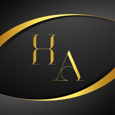 H and A logo design. HA luxury letter logo. This logo design is the process of creating a visual symbol that represents a brand, company, or individual. clipart