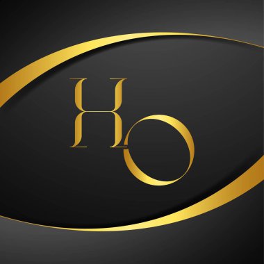 H ve O logo tasarımı. HO lüks mektup logosu. Bu logo tasarımı bir markayı, şirketi veya bireyi temsil eden görsel bir sembol oluşturma sürecidir..