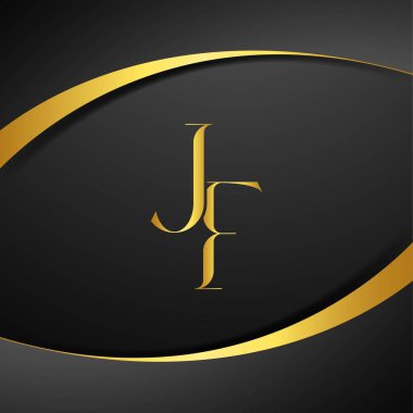 J ve F logo tasarımı. JF lüks mektup logosu. Bu logo tasarımı bir markayı, şirketi veya bireyi temsil eden görsel bir sembol oluşturma sürecidir..