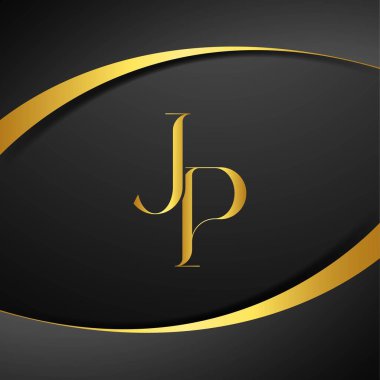 J ve P logo tasarımı. JP lüks mektup logosu. Bu logo tasarımı bir markayı, şirketi veya bireyi temsil eden görsel bir sembol oluşturma sürecidir..