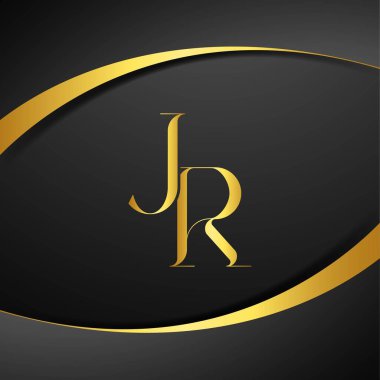 J ve R logo tasarımı. JR lüks mektup logosu. Bu logo tasarımı bir markayı, şirketi veya bireyi temsil eden görsel bir sembol oluşturma sürecidir..