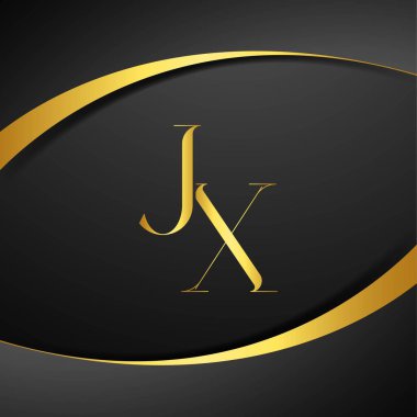 J ve X logo tasarımı. JX lüks mektup logosu. Bu logo tasarımı bir markayı, şirketi veya bireyi temsil eden görsel bir sembol oluşturma sürecidir..