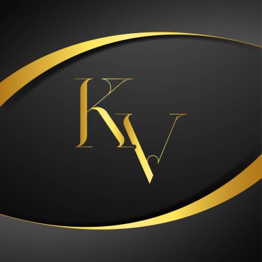 K ve V logo tasarımı. KV lüks harf logosu. Bu logo tasarımı bir markayı, şirketi veya bireyi temsil eden görsel bir sembol oluşturma sürecidir..