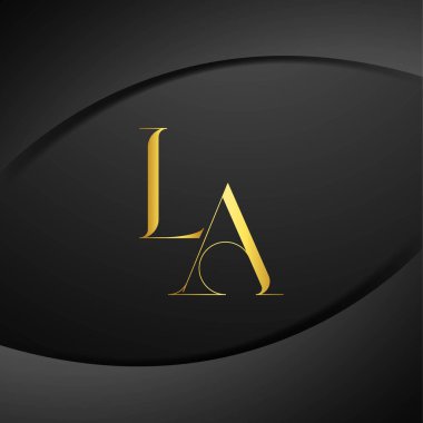 L and A logo design. LA luxury letter logo. This logo design is the process of creating a visual symbol that represents a brand, company, or individual. clipart