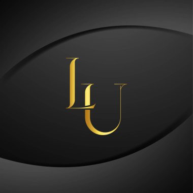 L and U logo design. LU luxury letter logo. This logo design is the process of creating a visual symbol that represents a brand, company, or individual. clipart