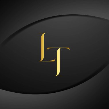 L ve T logo tasarımı. LT lüks mektup logosu. Bu logo tasarımı bir markayı, şirketi veya bireyi temsil eden görsel bir sembol oluşturma sürecidir..