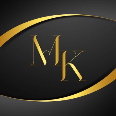 M ve K logo tasarımı. MK lüks mektup logosu. Bu logo tasarımı bir markayı, şirketi veya bireyi temsil eden görsel bir sembol oluşturma sürecidir..
