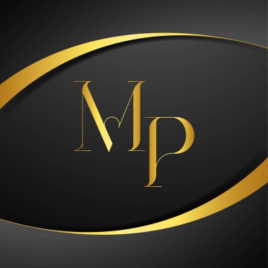 M ve P logo tasarımı. MP lüks mektup logosu. Bu logo tasarımı bir markayı, şirketi veya bireyi temsil eden görsel bir sembol oluşturma sürecidir..