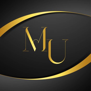 M ve U logo tasarımı. MU lüks mektup logosu. Bu logo tasarımı bir markayı, şirketi veya bireyi temsil eden görsel bir sembol oluşturma sürecidir..