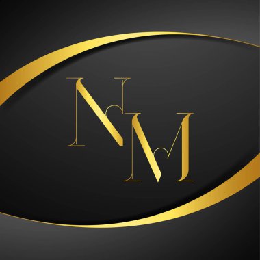N ve M logo tasarımı. NM lüks mektup logosu. Bu logo tasarımı bir markayı, şirketi veya bireyi temsil eden görsel bir sembol oluşturma sürecidir..
