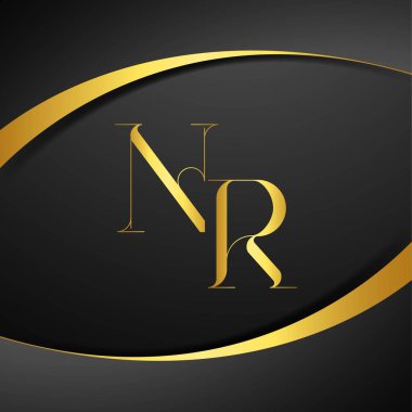 N ve R logo tasarımı. NR lüks mektup logosu. Bu logo tasarımı bir markayı, şirketi veya bireyi temsil eden görsel bir sembol oluşturma sürecidir..